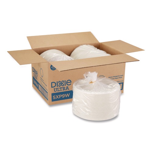 Bowls and Plates | Dixie Ultra SXP9W Heavy-Weight Paper Plates 8.5-in dia 125/Pack 4 Packs/Carton image number 0