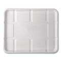 Food Trays, Containers, and Lids | Eco-Products EP-MP8SNFA 10.52 in. x 8.5 in. x 0.5 in. Sugarcane Fiber Meat and Produce Food Trays - White (300/Carton) image number 3