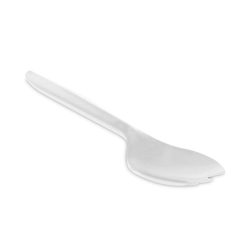 Cutlery | Pactiv Corp. YFWQWCH Fieldware Mediumweight Spork Cutlery - White (1,000/Carton) image number 0