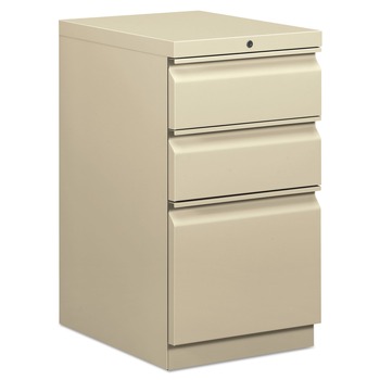 OFFICE CARTS AND STANDS | HON HBMP2B.L Three-Drawer 15 in. x 20 in. x 28 in. Mobile Box/Box/File Pedestal - Putty
