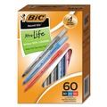 Pens | BIC GSM609AST Round Stic Xtra Precision Medium 1 mm. Stick Ballpoint Pen Value Pack - Assorted Ink and Barrel Colors (60/Pack) image number 0