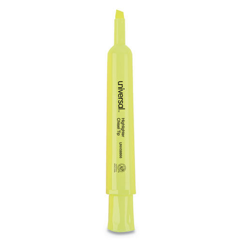 Highlighters | Universal UNV08866 Chisel Tip Desk Highlighter Value Pack - Fluorescent Yellow Ink, Yellow Barrel (36/Pack) image number 0