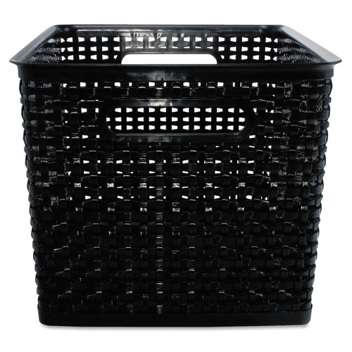 Boxes & Bins | Advantus 40328 13.88 in. x 10.5 in. x 8.75 in. Weave Bins - Black (2/Pack) image number 0