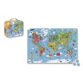 Office & Office Supplies | Janod J02656 Ages 7 Years and Up Round Giant World Map Suitcase Cardboard Puzzle image number 3