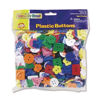 PRODUCTS | Creativity Street PAC6120 1 lb Plastic Button Assortment - Assorted Colors/Shapes/Sizes (1/Pack)