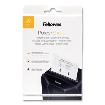 PAPER SHREDDERS AND ACCESSORIES | Fellowes Mfg Co. 4015501 8.5 in. x 6 in. Powershred Performanceplus Lubricant Sheets (10/Pack)