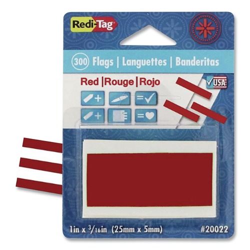 Page Flags | Redi-Tag B20022 Removable/Reusable Page Flags - Red (300/Pack) image number 0