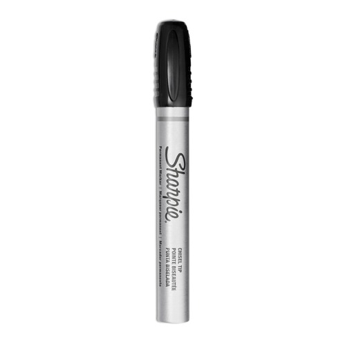 Permanent Markers | Sharpie 1794224 Durable Metal Barrel Permanent Marker with Broad Chisel Tip - Black (1-Dozen) image number 0