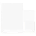 Desk Shelves | Deflecto 599401 Superior Image 13.5 in. W x 4.25 in. D x 10.88 in. H Slanted Sign Holder with Side Pocket - Clear image number 1
