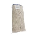 Just Launched | Boardwalk BWK716CEA 16 oz. Cut-End Lie-Flat Cotton Wet Mop Head - White image number 1