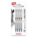 Pens | Zebra 27214 F-301 Signature Series Earthy Tones Fine 0.7 mm. Retractable Ballpoint Pen - Black Ink/Pewter Barrel (4/Pack) image number 0