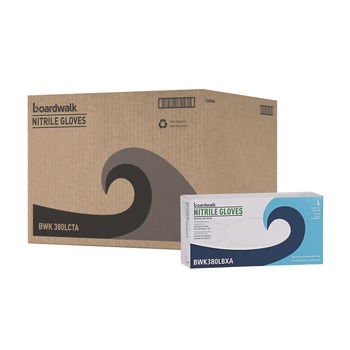 Boardwalk 380LCTA 4 mil. Disposable General-Purpose Nitrile Gloves - Large, Blue (1000/Carton)