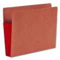 File Folders | Smead 73696 Fully Lined 6.5 in. High Gussets 5.25 in. Expansion Letter Size Redrope Drop-Front End Tab File Pockets - Red (10/Box) image number 1