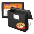 File Folders | Smead 71500 5.25 in. Expansion Letter Size 1 Section Elastic Cord Closure Poly Premium Wallets - Black image number 4