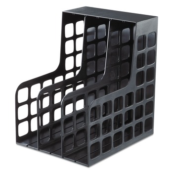 Pendaflex 23004EE 9 in. x 10.63 in. x 12 in. 2 Snap-In Dividers Plastic Magazine File - Black