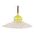 Mops | Rubbermaid Commercial FGF11600WH00 12-Piece 16 oz. Premium Cut-End Cotton Wet Mop Head with 1 in. Orange Band (White) image number 3