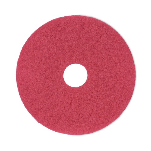 Cleaning & Janitorial Accessories | Boardwalk BWK4016RED 16 in. Diameter Buffing Floor Pads - Red (5/Carton) image number 0