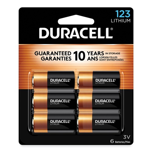 Batteries | Duracell DL123AB6PK 3V Specialty High-Power 123 Lithium Batteries (6/Pack) image number 0