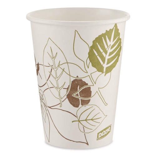 Cups and Lids | Dixie 2342PATH Pathways 12 oz. Paper Hot Cups (50/Pack) image number 0