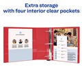 Back to School Sale | Avery 79170 One Touch EZD Rings 3 Rings 1 in. Capacity 11 in. x 8.5 in. Heavy-Duty DuraHinge View Binder - Red (12/Carton) image number 5