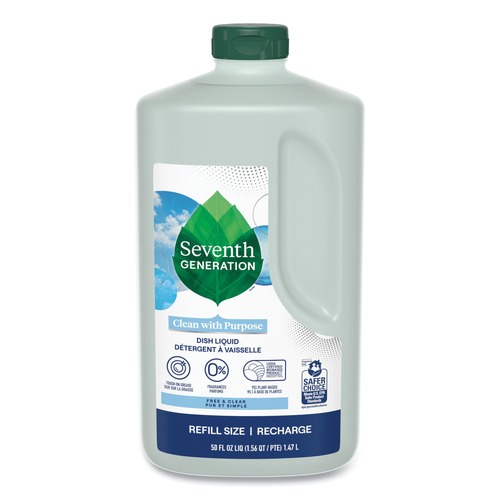 Cleaning & Janitorial Supplies | Seventh Generation 22724CT 50 oz. Bottle Natural Dishwashing Liquid - Free and Clear (3/Carton) image number 0