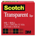 Back to School Sale | Scotch 600 1 in. x 72 yds 3 in. Core Tape - Transparent (1-Roll) image number 1