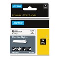 Just Launched | DYMO 1734524 1 in. x 11.5 ft. Rhino Flexible Nylon Industrial Label Tape - White/Black Print image number 0
