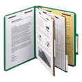File Folders | Smead 14033 6-Section Pressboard Top Tab Classification Folders with 6 SafeSHIELD Fasteners - Letter Size/Green (10/Box) image number 5