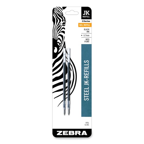 Pens | Zebra 88112 Conical Tip Refill for Zebra JK G-301 Gel Rollerball Pens - Medium/Black Ink (2/Pack) image number 0