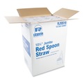 Cutlery | AmerCareRoyal RJSS10 10.25 in. Plastic Jumbo Spoon Straw - Red (5400/Carton) image number 4