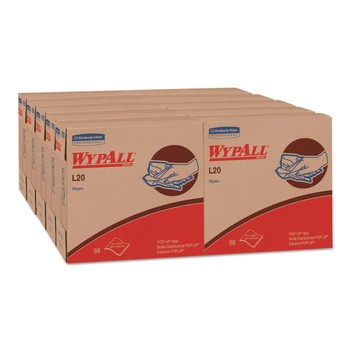 WypAll 47044 L20 9.1 in. x 16.8 in. 4-Ply Towels in a POP-UP Box - White (88/Box, 10 Boxes/Carton)