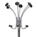 Wall Racks & Hooks | Alba PMCLAS 16w x 16d x 70.5h Chromy 12-Knob Coat Stand - Chrome/Black image number 1