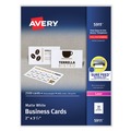 Back to School Sale | Avery 05911 2 in. x 3.5 in. Printable Microperforated Business Cards with Sure Feed Technology for Laser Printers - White (2,500 Cards, 10/Sheet, 250 Sheets/Box) image number 0