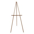 Easels | MasterVision FLX06203MV 60 in. High Wood/Brass Display Tripod Easel - Oak image number 0