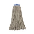 Mops | Boardwalk BWKCM22024 24 oz. Lie-Flat Head Cotton Fiber Mop Heads - White (12/Carton) image number 0
