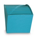 File Folders | Smead 70717 Letter Size 1/21-Cut Tabs 21 Sections Heavy-Duty Indexed Expanding Open Top Color Files - Teal image number 1