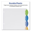 Back to School Sale | Avery 11200 11 in. x 8.5 in. 5-Tab Insertable Style Edge Tab Plastic Dividers - Translucent (1-Set) image number 5