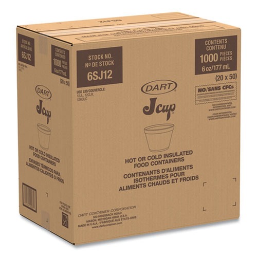 Just Launched | Dart 6SJ12 6 oz. Foam Container - White (1000/Carton) image number 0