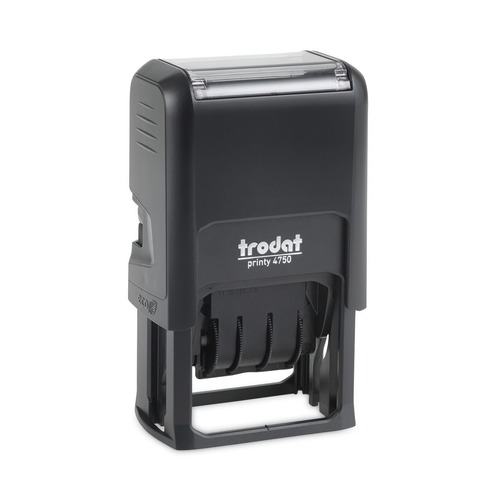 Stamps & Stamp Supplies | Trodat 4754 Printy Economy 1.63 in. x 1 in. Self-Inking 5-in-1 Date Stamp - Blue/Red image number 0