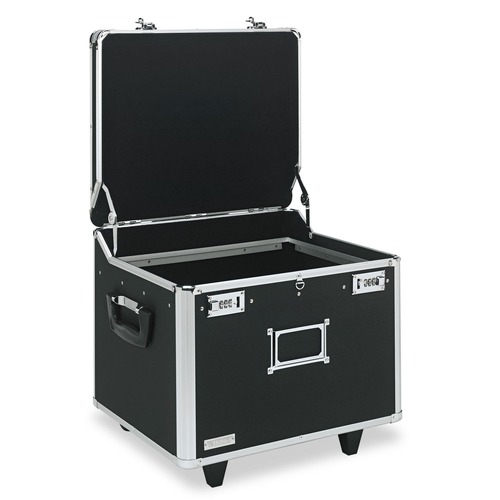 Office Filing Cabinets & Shelves | Vaultz VZ01270 17.5 in. x 15.5 in. x 14.5 in. Locking Mobile Letter/Legal File Chest - Black/Chrome image number 0