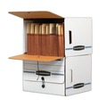  | Bankers Box 00061 SIDE-TAB Letter File Storage Boxes - White/Blue (12/Carton) image number 4