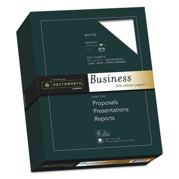 JUST LAUNCHED | Southworth 404C 24 lbs. Bond Weight 95 Bright 25% Cotton 8.5 in. x 11 in. Business Paper - White (1/Box)