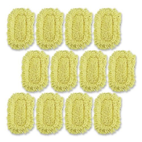 Mops | Rubbermaid Commercial FGJ15100YL00 12 in. x 5 in. Trapper Looped-End Dust Mop Head - Yellow (12/Carton) image number 0