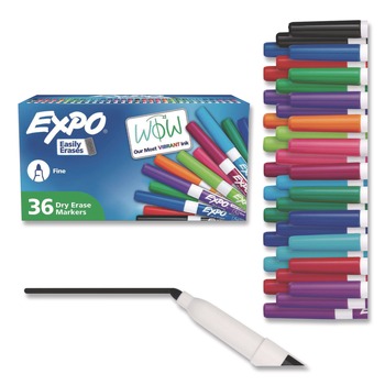 EXPO 2138424A Low-Odor Fine Tip Dry Erase Markers - Assorted Vibrant Colors (36/Pack)
