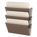 Just Launched | Deflecto 63602RT 14.5 in. x 3 in. x 6.5 in. 3 Sections Unbreakable DocuPocket Wall File - Letter Size, Smoke (3/Pack) image number 1