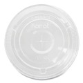 Cups and Lids | Karat C-KC107TS Plastic Flat PET Lids with Straw Slot Fits 32 oz. Cold Cups - Clear (500/Carton) image number 0