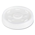 Just Launched | Dart 16SL Plastic Straw-Slot Lid Fits 12 oz. to 24 oz. Hot/Cold Foam Cups - Translucent (1000/Carton) image number 4