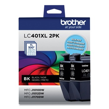 Brother LC401XL2PKS LC401XL2PKS 500 Page-Yield High-Yield Ink - Black (2/Pack)