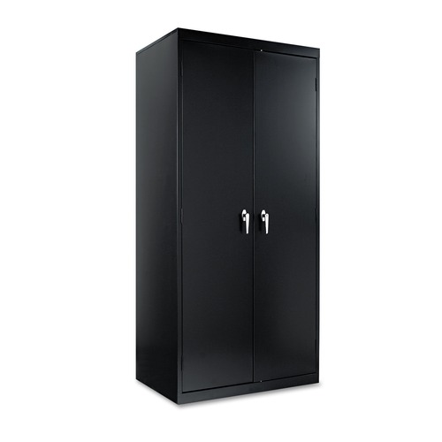 Office Filing Cabinets & Shelves | Alera CM7824BK 36 in. x 24 in. x 78 in. Assembled High Storage Cabinet with Adjustable Shelves - Black image number 0