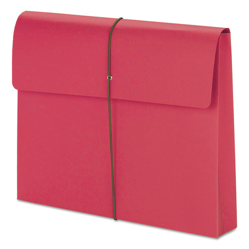 File Folders | Smead 77205 2 in. Expansion 1 Section Letter Size Elastic Cord Closure Expanding Wallet - Red (10/Box) image number 0